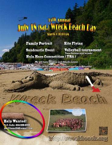 2015 Wreck Beach Day has been postponed to July 18(Sat.)